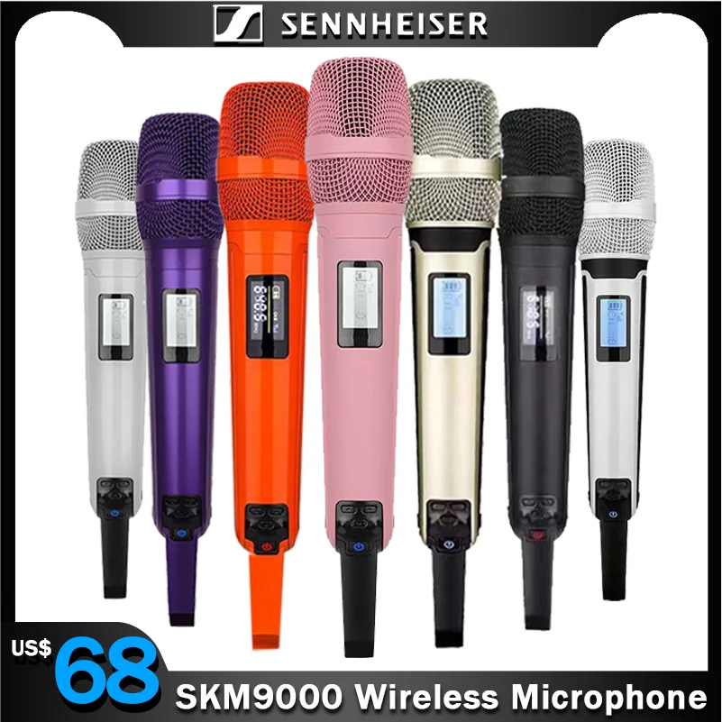 Оригинальный беспроводной микрофон SENNHEISER SKM9000, универсальный, с одним сопротивлением, двумя U-диапазонами, FM, домашняя звуковая карта, стерео, для улицы, для караоке, сцены