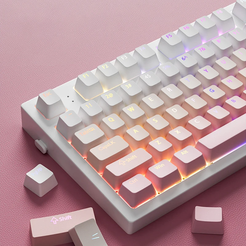 Сакура розовые колпачки для клавиш Double Shot PBT Cherry Profile Shine Through 130 переключателей MX