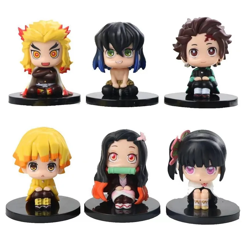 

6Pcs/Set 7cm Anime Demon Slaye Figure Kamado Tanjirou Nezuko Zenitsu Inosuke Kanawo Cute Toy Q Figural PVC Model Gifts