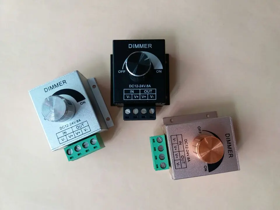 

Led manual dimmer 12V dimming switch 24V monochrome lamp with single channel controller 8A Gold Black Silver