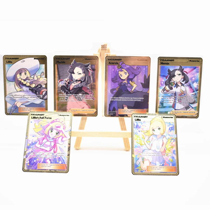 

Trainer English Pokemon Gold Cards Metal Card V Card PIKACHU Charizard Golden Vmax Collection Gift Kids Game Collection Cards