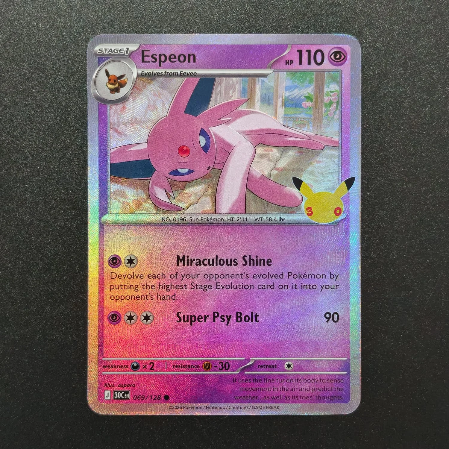 Фото Набор коллекционных карт для игры DIY Proxy Pokemon: Английская версия, 30-летие, Мью, Мютео, Амбреон, Сильвеон, Эспеон, Ликанрок, Гренинжа №4