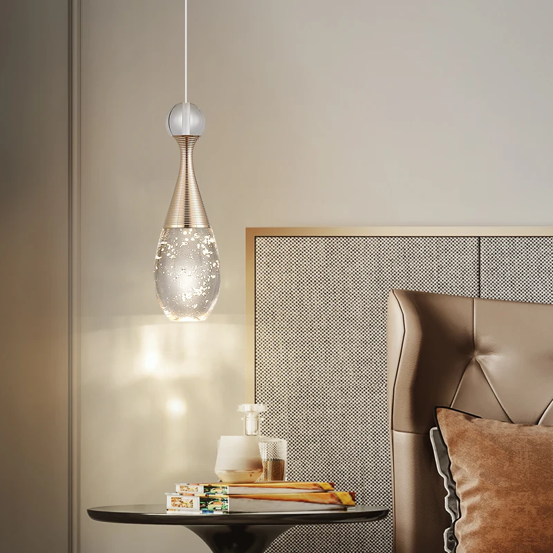 Crystal Pendant Lamp for Bedroom Gold Pendant Lights for Kitchen Island Crytsal Pendant Light Modern Hanging Lamp Chandelier