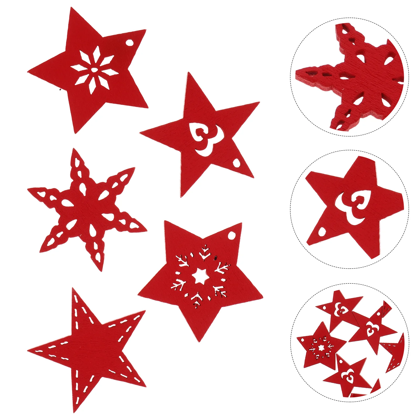 50 шт. деревянные украшения для рукоделия красная рождественская елка подвеска