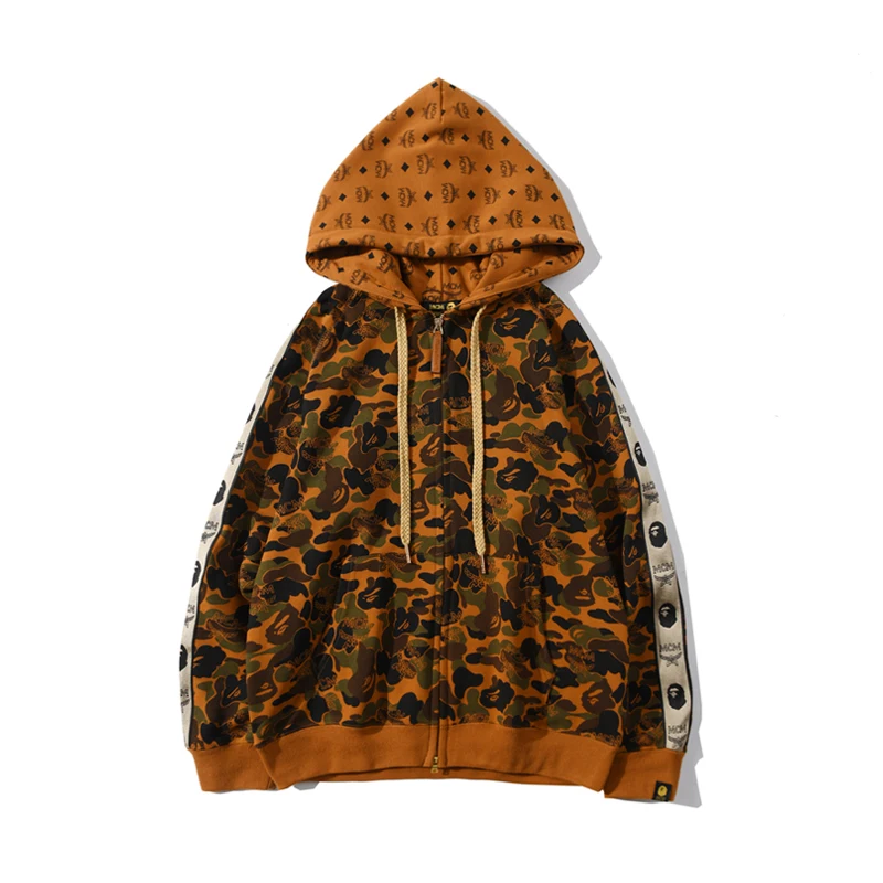 

Winter Wear New Trendy Brand Ape Head Joint Camouflage Desert Sports Sweater Men and Women Ins Wind Couple Jacket Thin