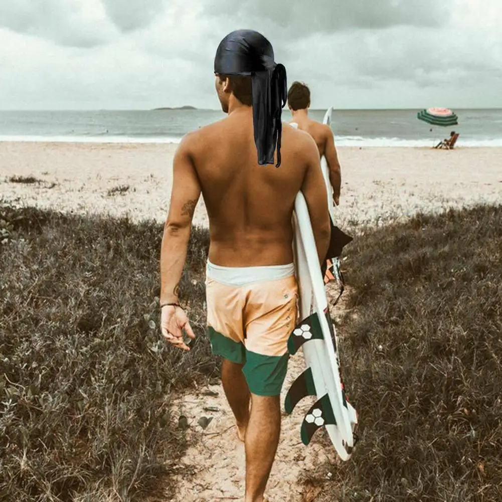 Пиратская шапка из искусственного шелка с длинным хвостом e-Кепка хип-хоп тюрбан