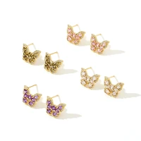 charm high quality new fashion frosty wind womens jewelry copper inlaid colorful zircon butterfly earrings party gifts