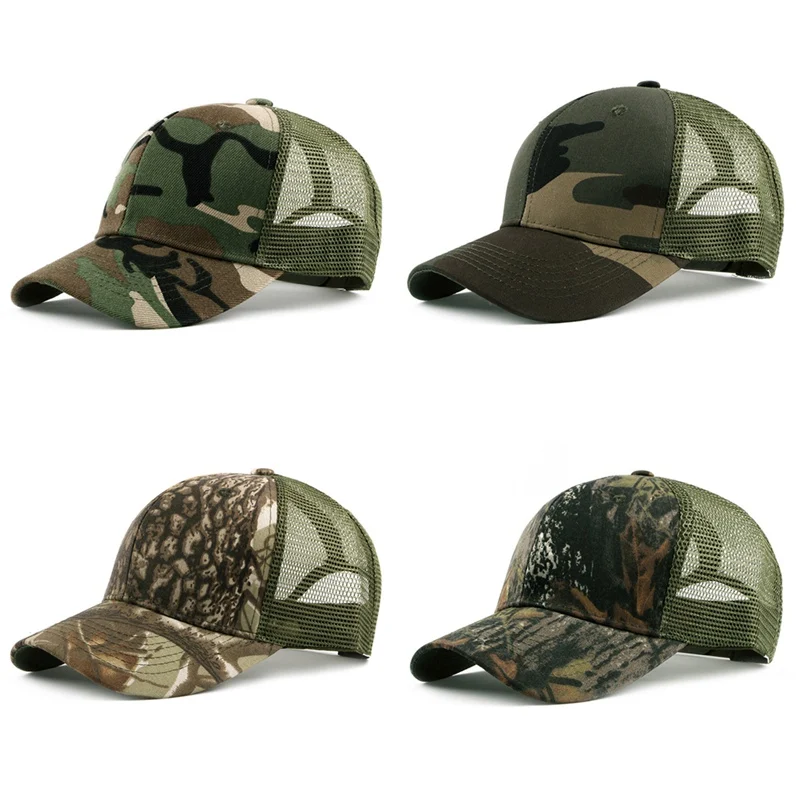 

Military Fashion Hunting Hat Camouflage Snapback Hats Summer Mesh Visors Caps Women Men Patchwork Baseball Cap Leisure Gorras