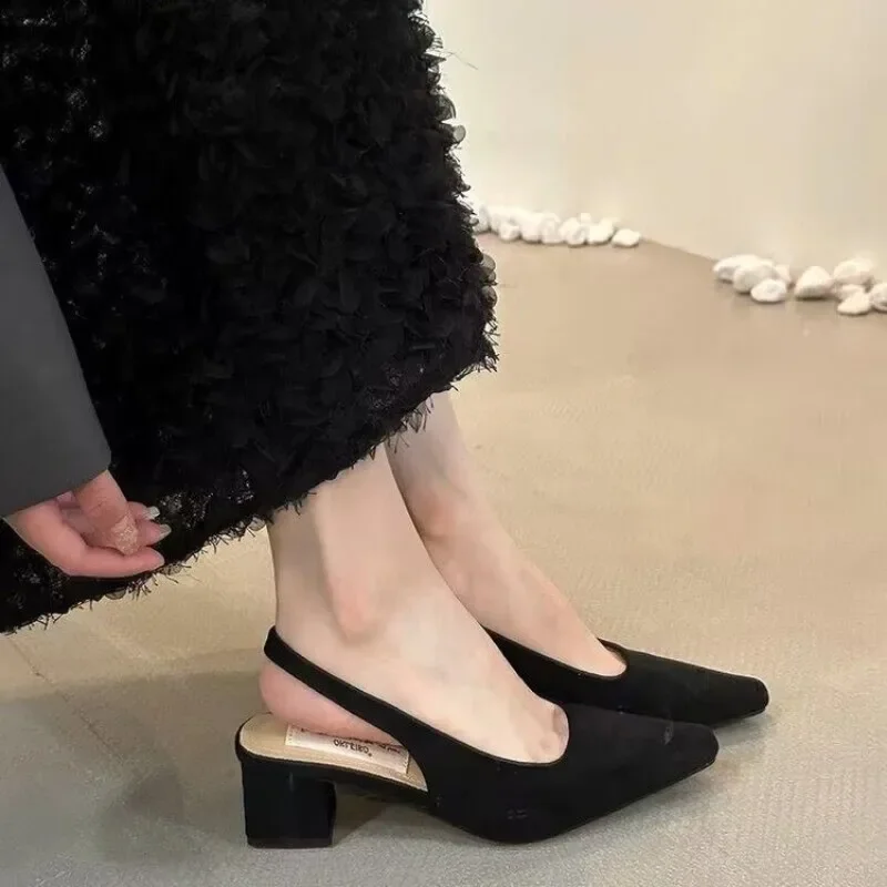 Сандалии женские с острым носком шикарные босоножки на высоком каблуке Модная