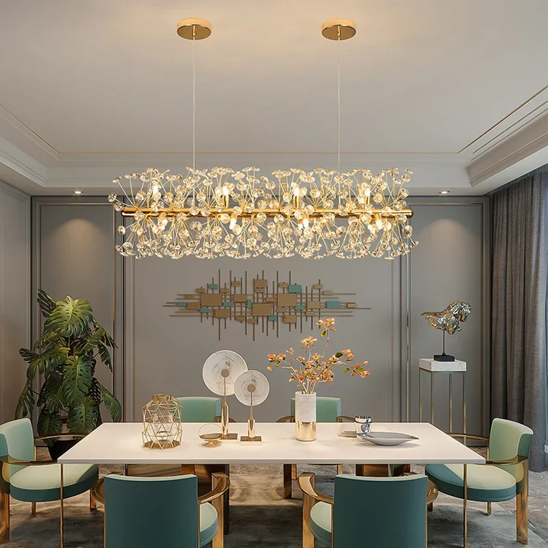 FKL Современная хрустальная люстра Простой подвесной светильник для гостиной