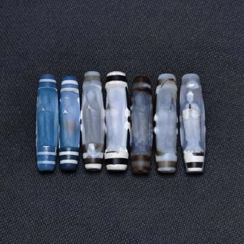 Подлинный Тибетский кулон Rulai, Бог богатства, матовый, тщательно вырезанный, натуральный агат, Dzi, аксессуары «сделай сам»