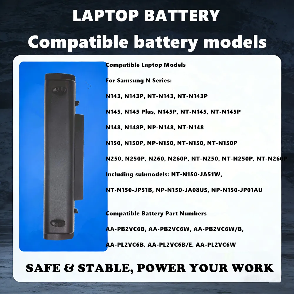 Фото Аккумулятор для ноутбуков Samsung N145, N148, N150, NP-N145, NP-N150, AA-PB2VC6W, AA-PL2VC6B, 11.1V (модель AA-PB2VC6B) №3