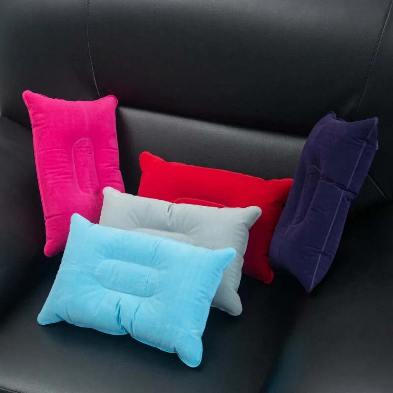 

Portable Soft Ultralight Inflatable PVC Nylon Air Pillow Sleep Cushion Travel Bedroom Hiking Beach Car Plane Head Rest U Shaped