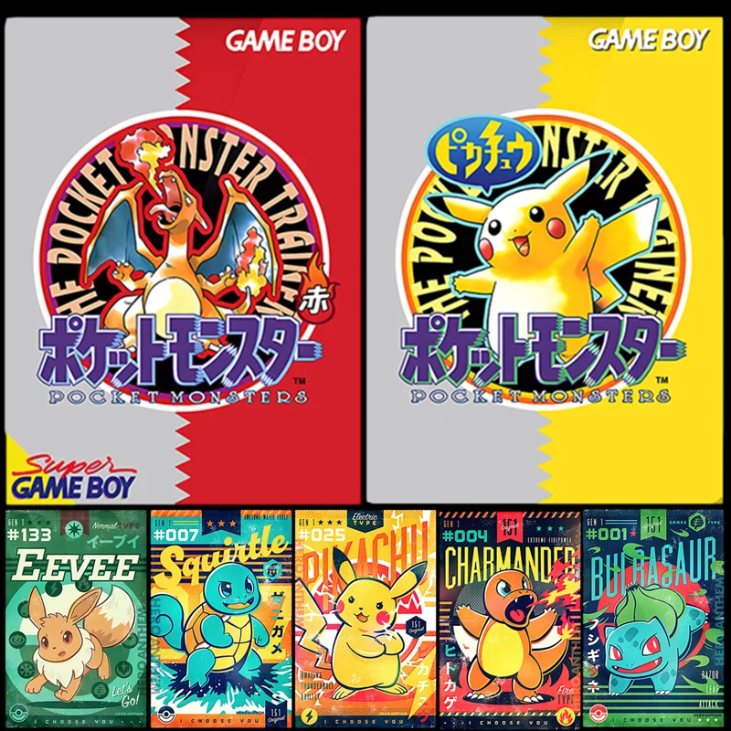 

Настраиваемый постер игра Покемон шаризард снорлакс Eevee Аниме Холст роспись украшение детские игрушки подарок на день рождения Рождество