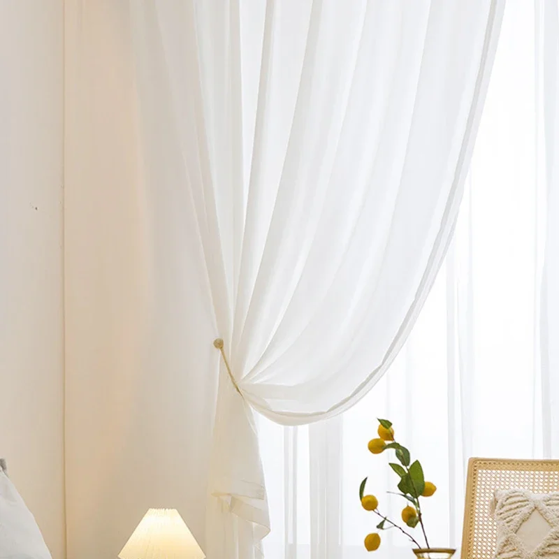 1 шт. современные белые прозрачные шторы элегантные светофильтрующие оконные