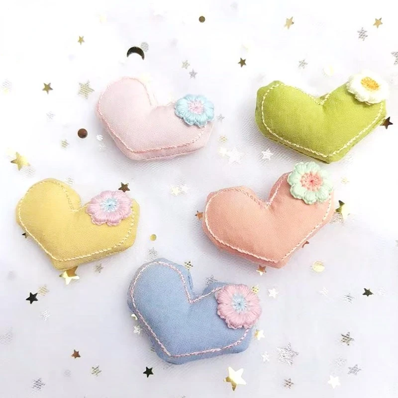 

Cute creative cartoon flower love canvas doll toy DIY clip backpack clothing brooch simple macaron girl clothing hairpin