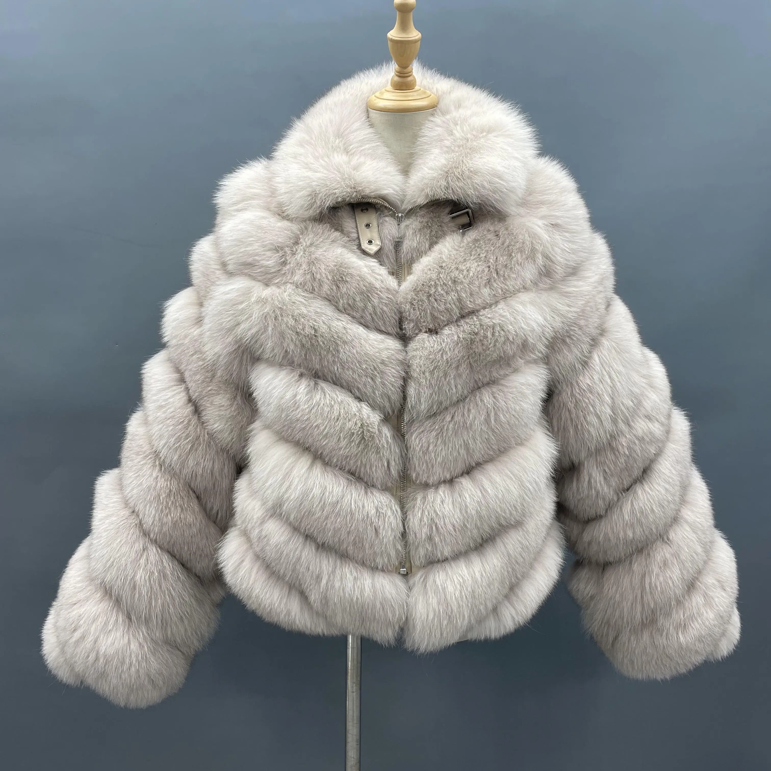 MISSJANEFUR Real Fur Coat Women 2022 Luxury Fashion Turn-Down Collar Wholesale Plus Size Warm Winter Fox Fur Jackets