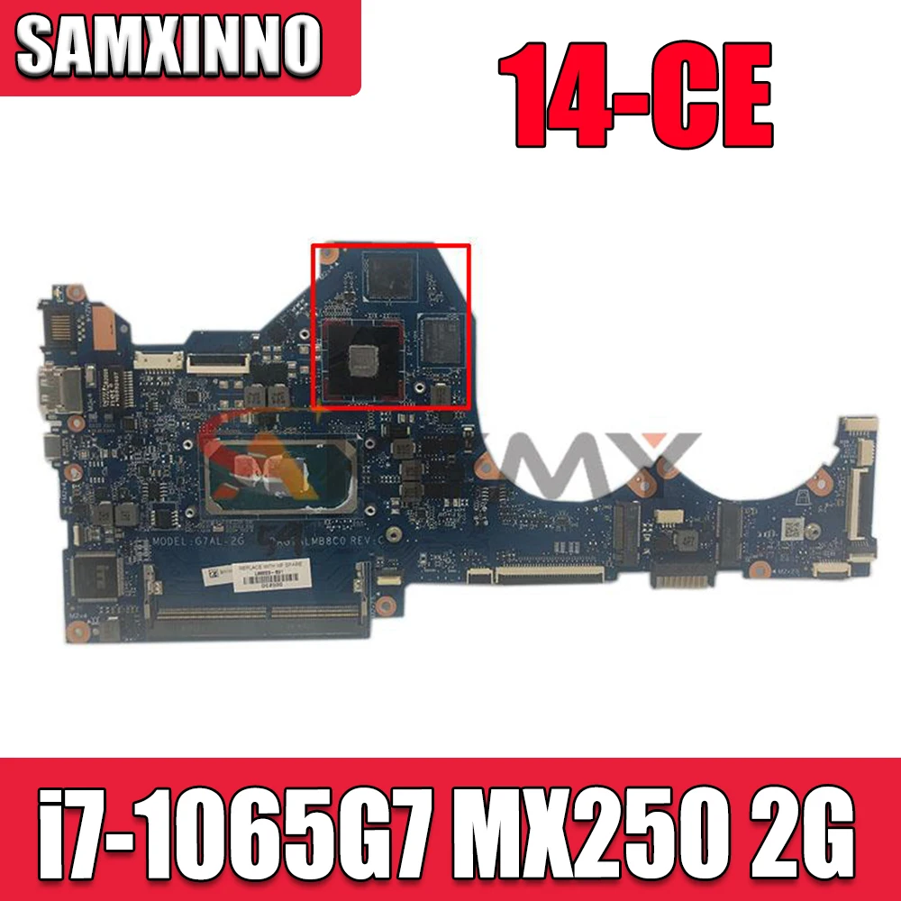 

Akemy 14-CE Motherboard For HP TPN-Q207 14-CE 14-CE3028TX DAG7ALMB8C0 Laptop Mainboard with/ i7-1065G7 CPU MX250 V2G GPU