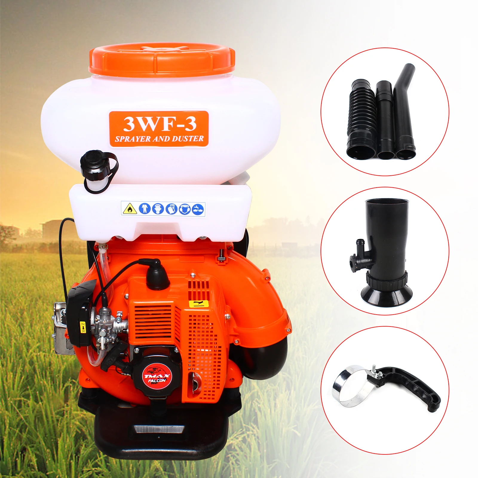 Backpack Fogger Sprayer Dusting Blower Agricultural Gas Mosquito Insecticide 3WF-3 14L Stroke Sprayer 7500 r/min