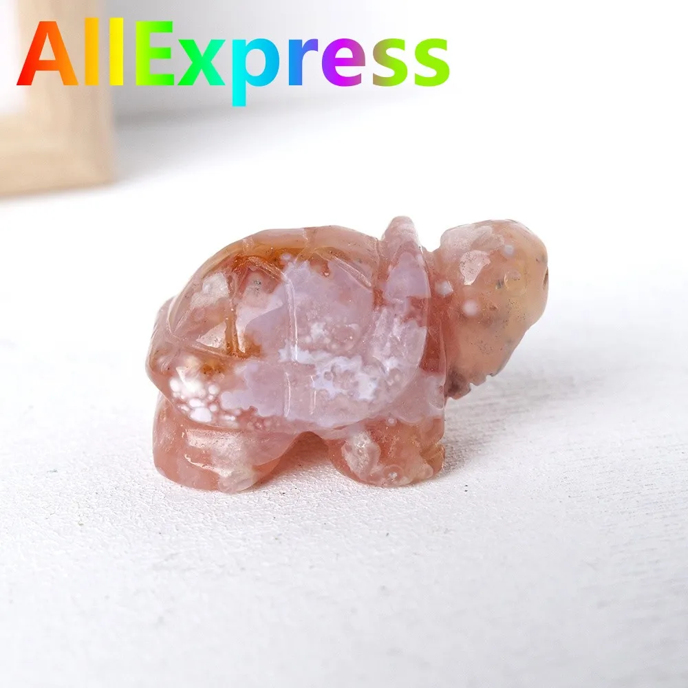 

Статуэтка из натурального кристалла, цветок, агат, искусственная статуэтка, камень, исцеляющая ручная резьба, статуэтка животного, Декорати...