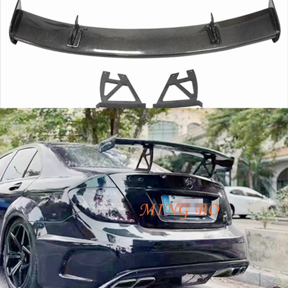 Для Mercedes-Benz C-Class W204 C204 2Door 4Door Coupe GT Style Carbon Fiber Задний спойлер Крыло багажника 2007-2014