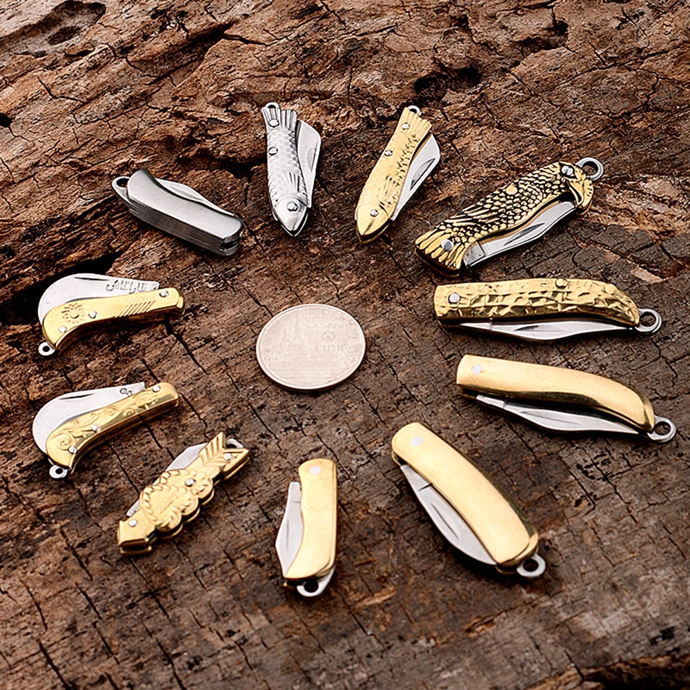 

Mini Folding Knife Unpacking Tool Keychain Pendant Multifunctional Fruit Peeling Knife Folding Stainless Steel knives Protable