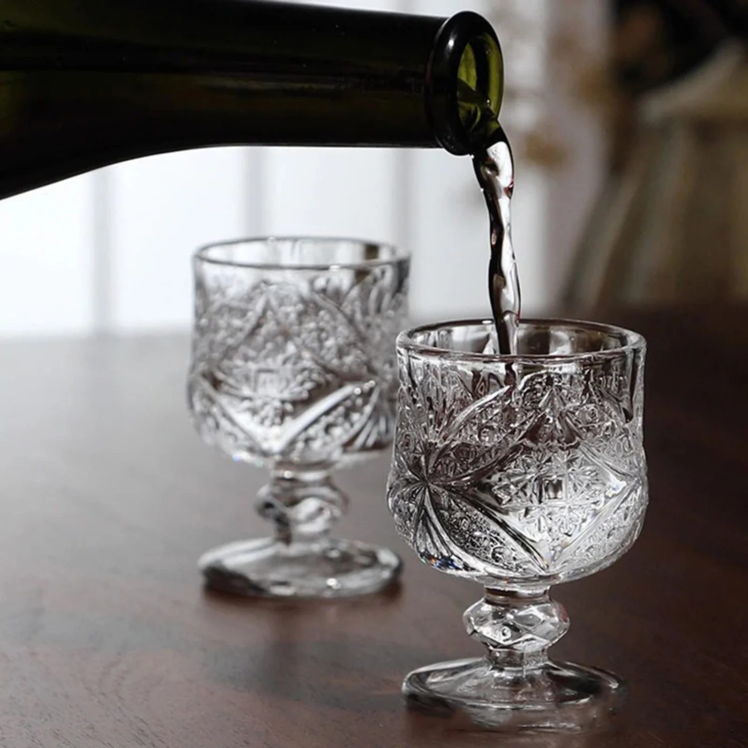 6 шт./компл. стеклянный прозрачный мини-набор чашек для вина с гравировкой