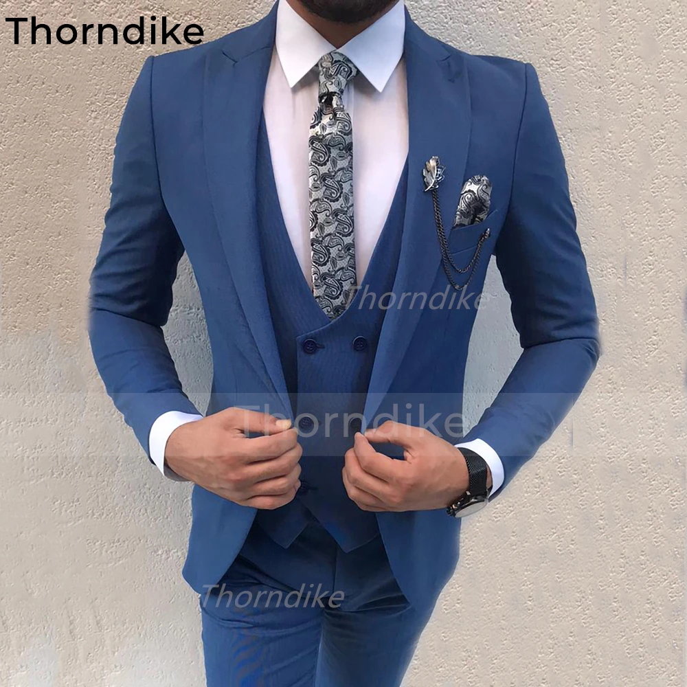 

Классические мужские костюмы Thorndike из 3 предметов, винтажный Свадебный костюм для жениха, облегающий смокинг, деловые костюмы из блейзера (пиджак + жилет + брюки)