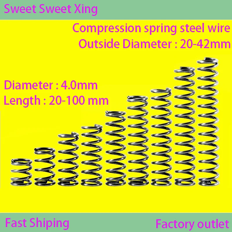 

Strong Shock Absorption/Pressure Compression Reset Release Cylindrical Spring Steel Wire 65Mn, Diameter 4.0mm