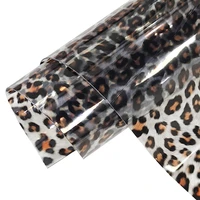 0 5mm diy hair bow material small leopart printed pvc synthetic faux leather 30135cm leatherette