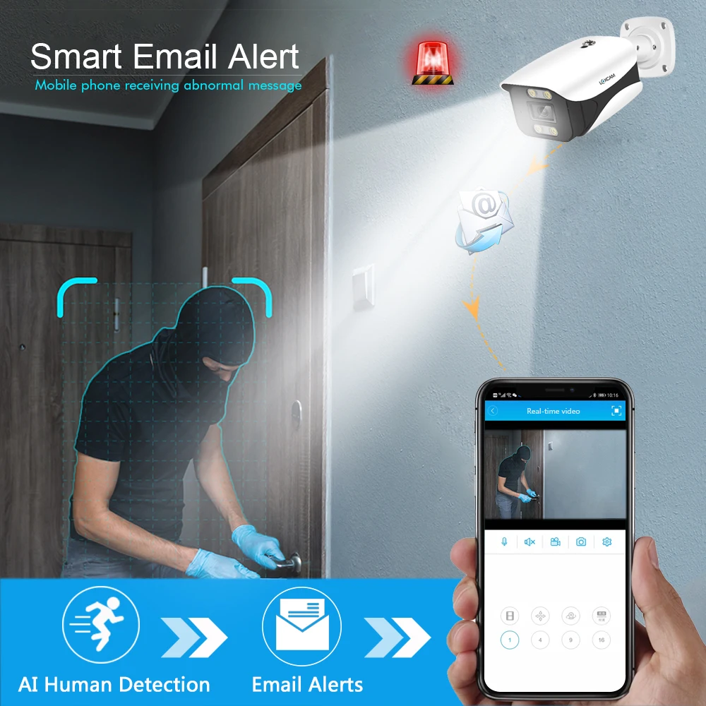 Цена Сетевой видеорегистратор LOXCAM H.265 + 8CH 4K CCTV, сетевой видеорегистратор POE NVR с Ии и функцией распознавания лица, 8 Мп, 5 Мп, 48 В для камеры видеонабл...