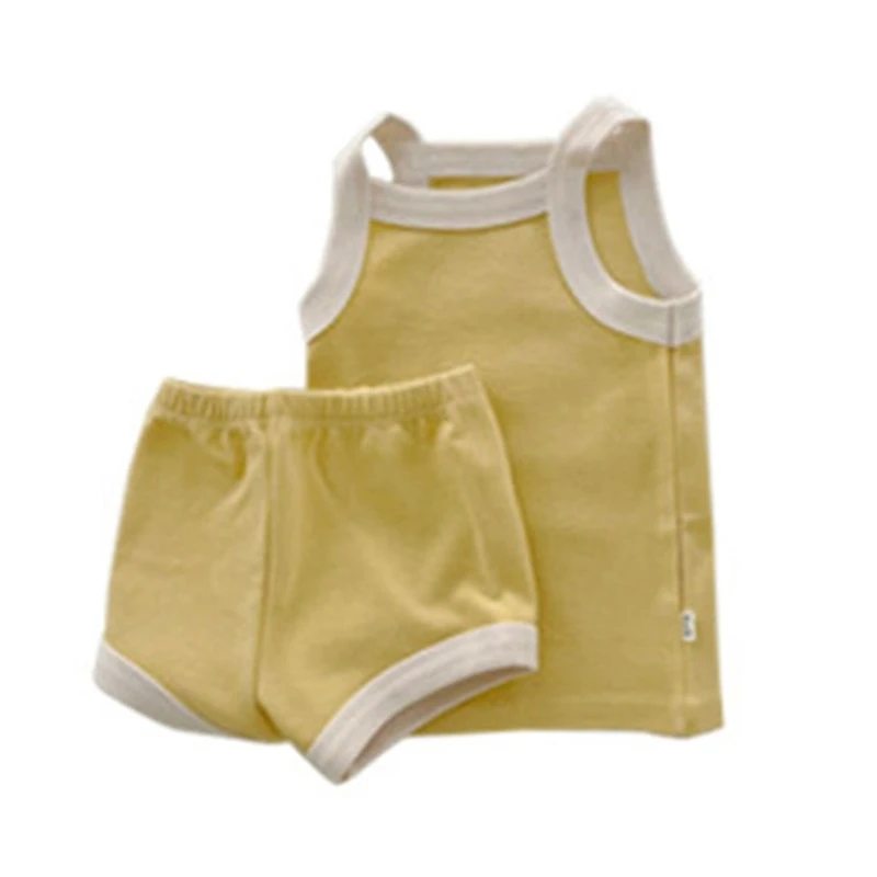 

Cotton Suit Set 2-Piece Sleeveless T-Shirt Sling Top Pants 0-12M Baby Girls Boys Summer Outfit Skin-Friendly for Infant 2022 New