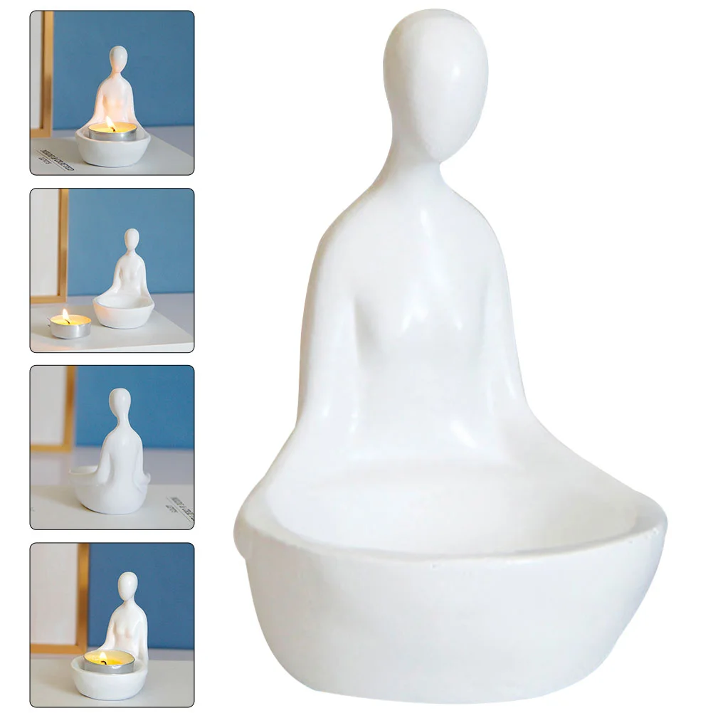 

Resin Tealight Holder Candlestick Home Decoration Abstract Figure Holder
