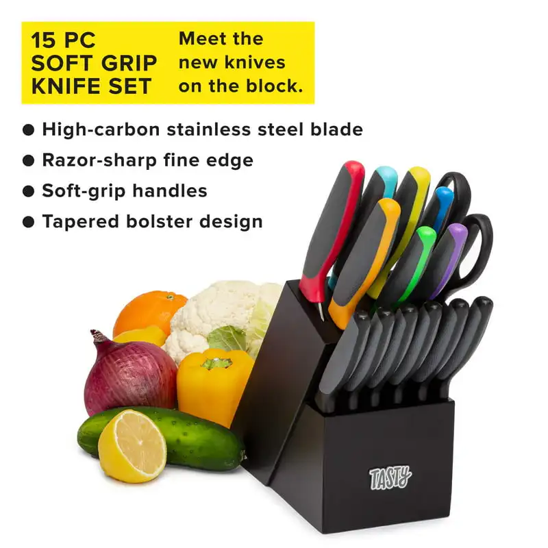 

Набор ножей и столовых приборов из нержавеющей стали, разные цвета