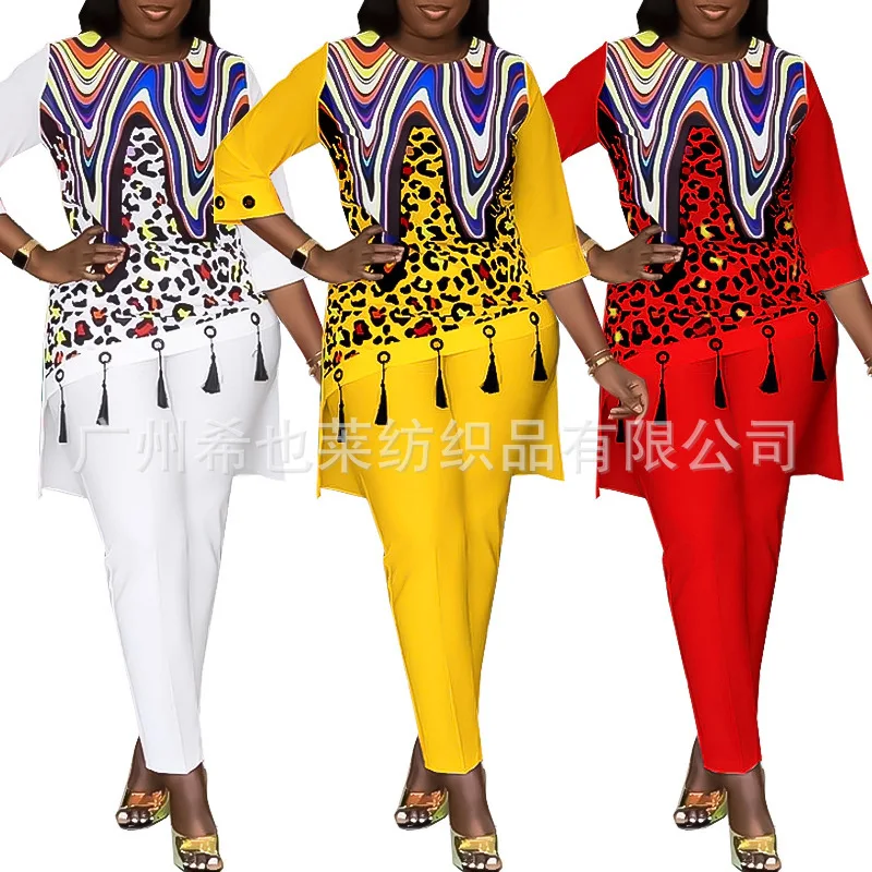 

Новинка 2022, брикет Ближнего Востока, костюм с принтом, повседневный Африканский брикет, Женский комплект из двух частей