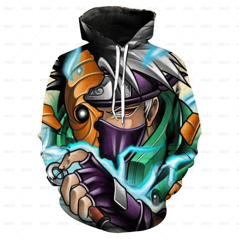 

Naruto Hoodie Men's Sweatshirt Hoodie Sasuke Cosplay Hoodie Fall Kakashi Hoodie 3D Cartoon Casual Harajuku Sweater