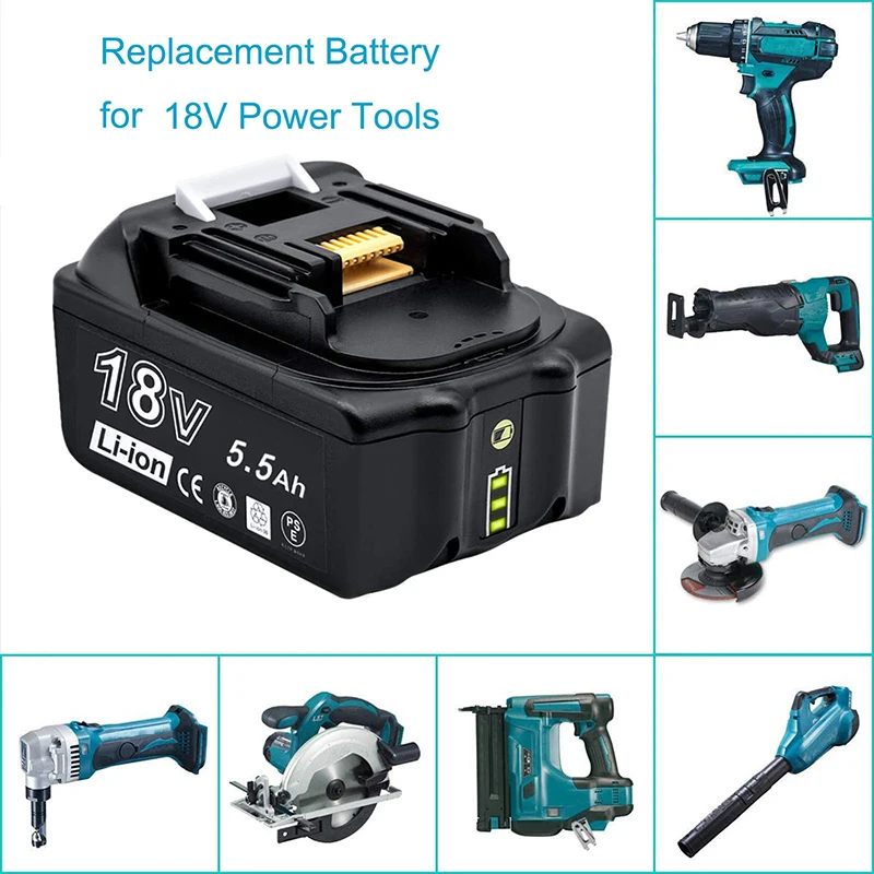 

AKKOPOWER Makita 18V Battery 5500mAh BL1860 BL1850B BL1850 BL1840 BL1830 BL1820 BL1815 LXT-400 Replacement Li-ion Batteies