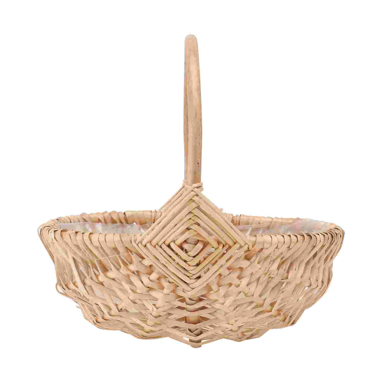 

1Pc Bread Serving Basket Gardening Basket Bucket Basket Rattan Picnic Basket
