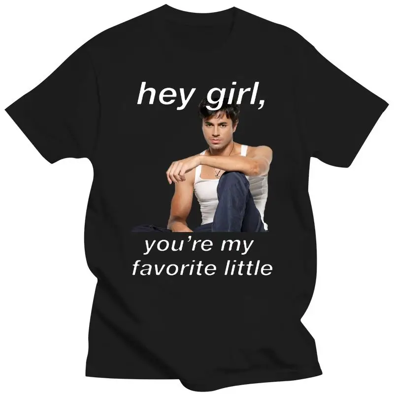 

Новая музыкальная футболка Энрике иглезиас, футболка с надписью Hey Girl Meme (Энрике иглезиас), хлопковая футболка, мужские футболки с коротким р...