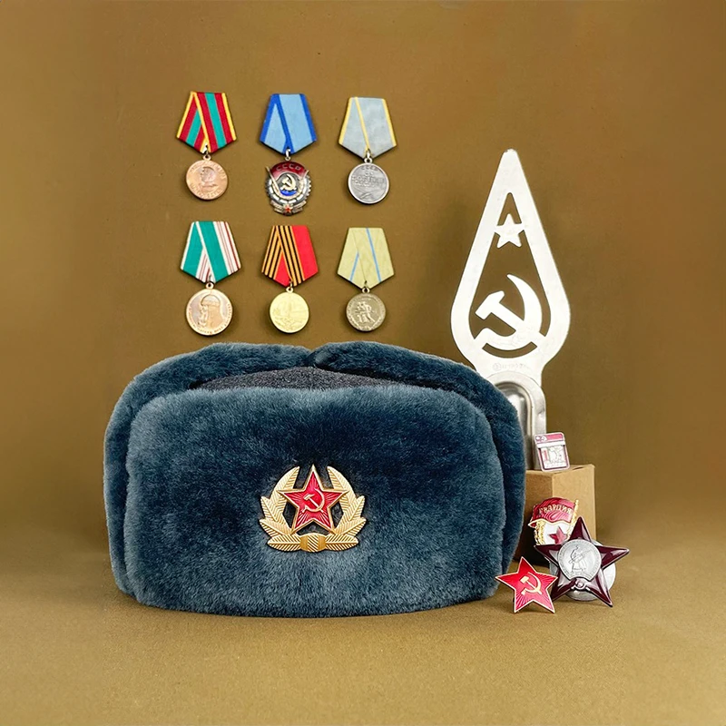 Русская Шапка Ushaka Фэн тактическая утепленная шапка из хлопка мягкая серая зимняя