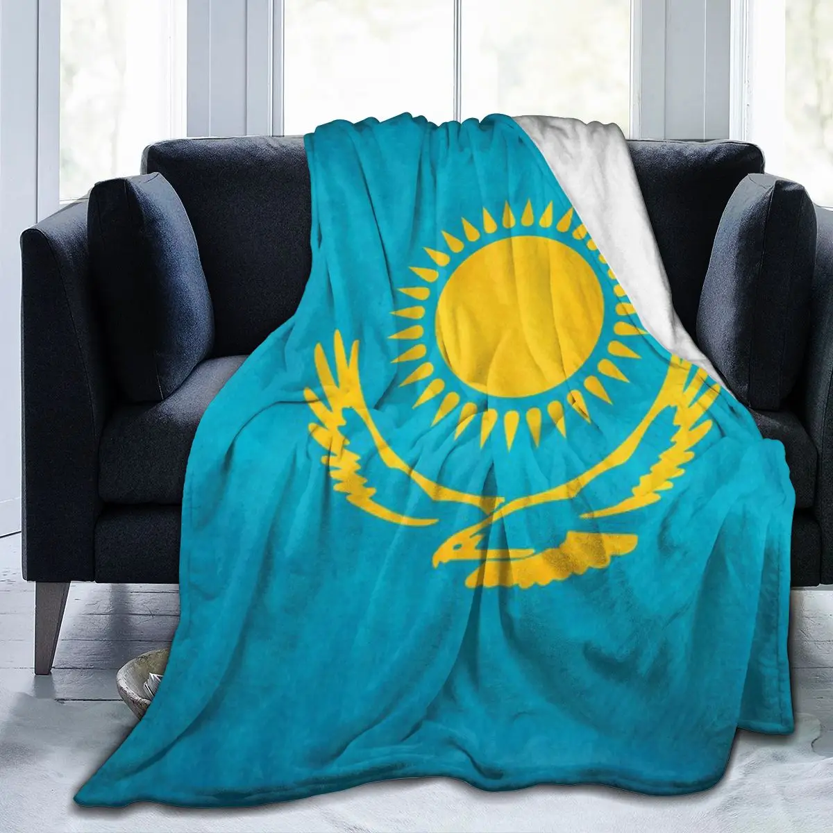 Супер мягкое Флисовое одеяло с национальным флагом Казахстана