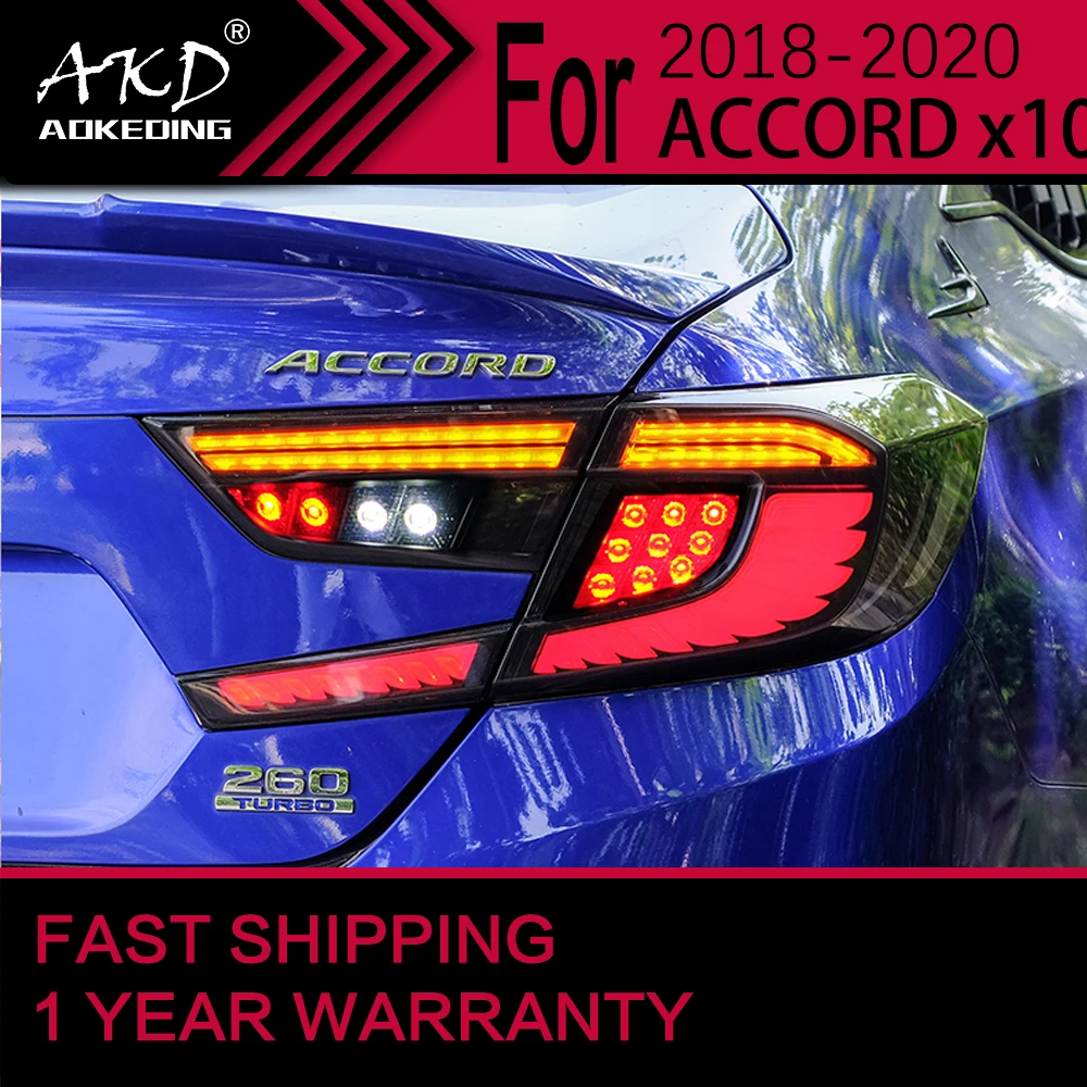 

Автомобильные фары для Honda Accord G10, светодиодная задняя лампа 2018-2021 Accord, задний стоп-сигнал, сигнал тормоза, Drl, задние автомобильные аксессуары