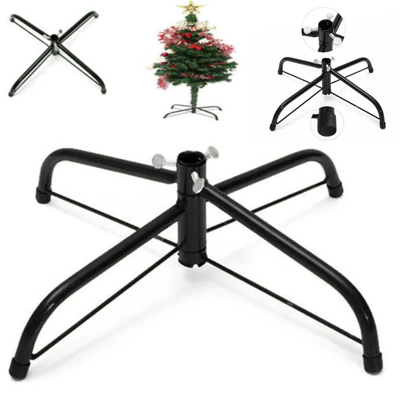 

30-60CM Black Iron Metal Christmas Tree Holder Base Tree Stand Foot Holder Xmas Home Party Decor Tree Support Shelf Holder Rack