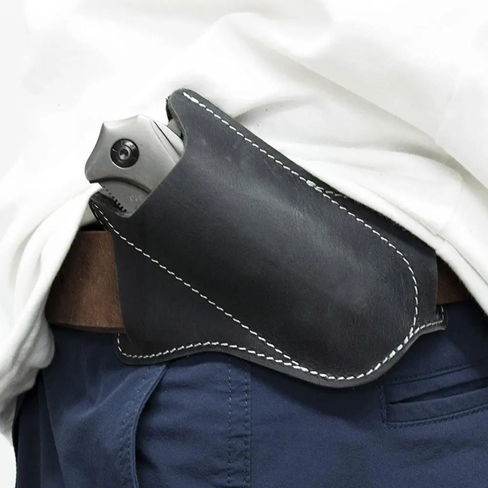

1PC Flashlight Waist Belt Case Holder Camping Fold Scabbard Leather Sheath Equipment Pocket Carry Knife Tool Camp Hunting A3N4