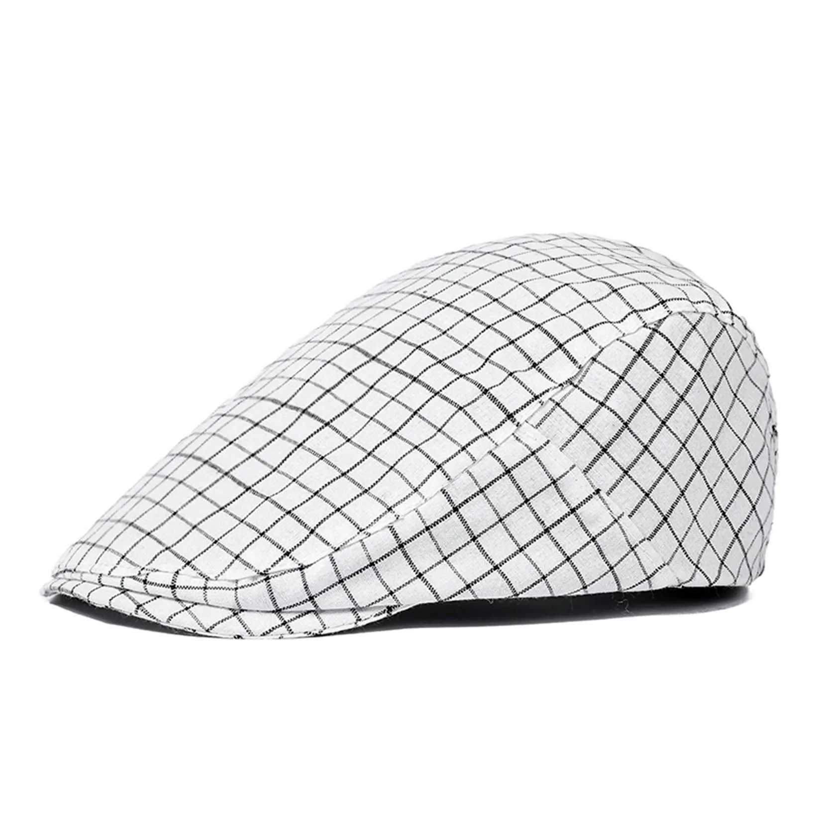 Мужская Клетчатая Кепка от солнца в стиле газетчика
