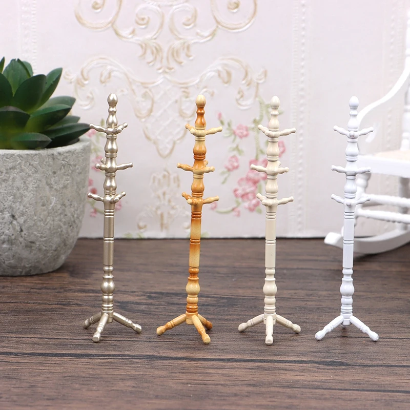 

1:12 Dollhouse Miniature Floor Hanger Coat Hanger Clothes Hat Storage Rack Furniture Model Decor Toy Simulation Clothes Rack
