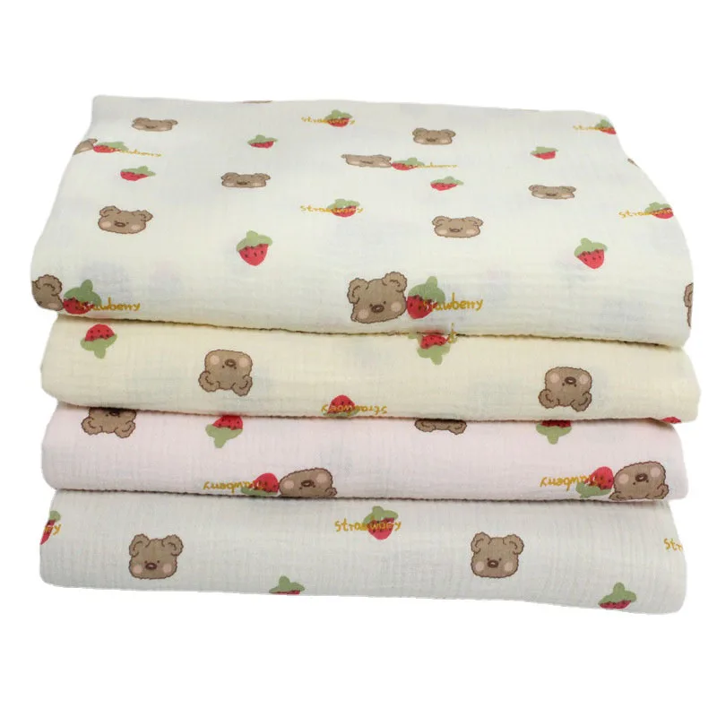 

Cartoon Printed Cotton Crepe Fabric for DIY Sewing Quilting Patchwork High Quality Pure Cotton Crepe Seersucker Fabric By Meters