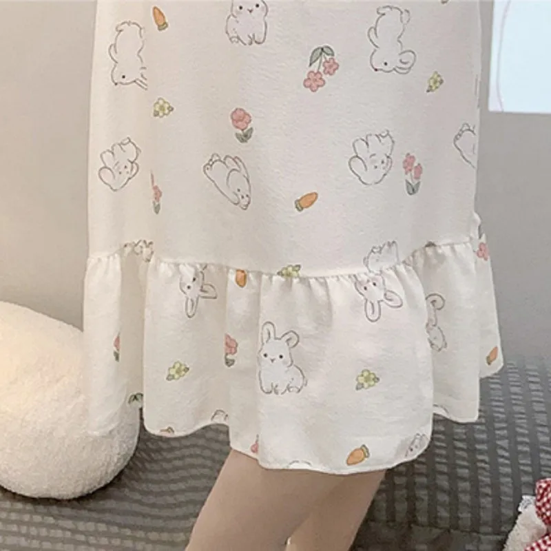 2023 Summer Sweets Spaghetti Straps Young Women's Home Wear Casual Sleeveless Sling Nightwear Floral Print Girl Bra Sleepwear