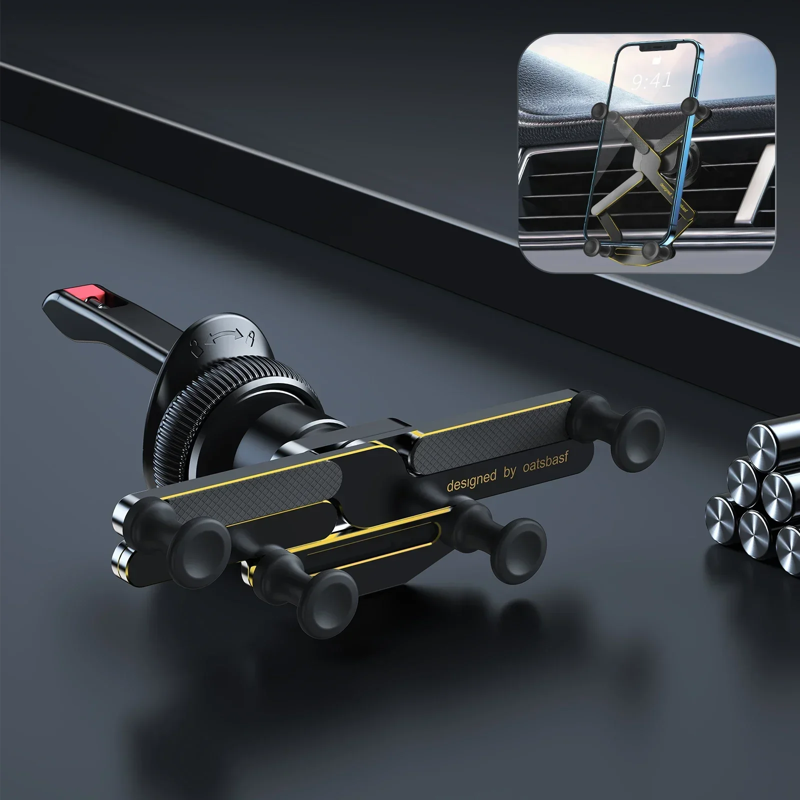 

Автомобильный держатель для телефона Hipacool, вентиляционное отверстие, держатель из сплава, малый объем, автомобильное крепление, гравитационное крепление, GPS подставка, подставка для сотового телефона, Автомобильный кронштейн