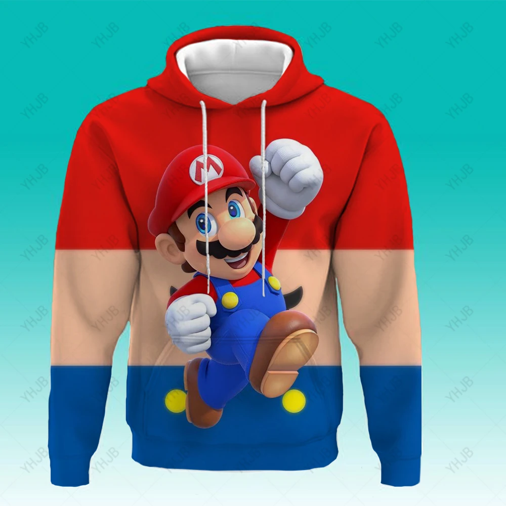 

2023 Autumn Boys and girls hoodie Sweatshirts Super Mario Cosplay Hoodies Children's Clothes Long Sleeve Casual Tops Hood Coats